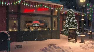 Cozy New York Christmas Café Ambience - Peaceful Christmas Music &amp; Snow fall [5 hours]