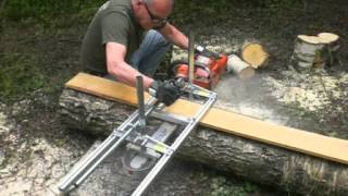 Ingang compromis Umeki Planken zagen met de Alaskan MKIII Chain Saw Mill en de Husqvarna 394 -  YouTube