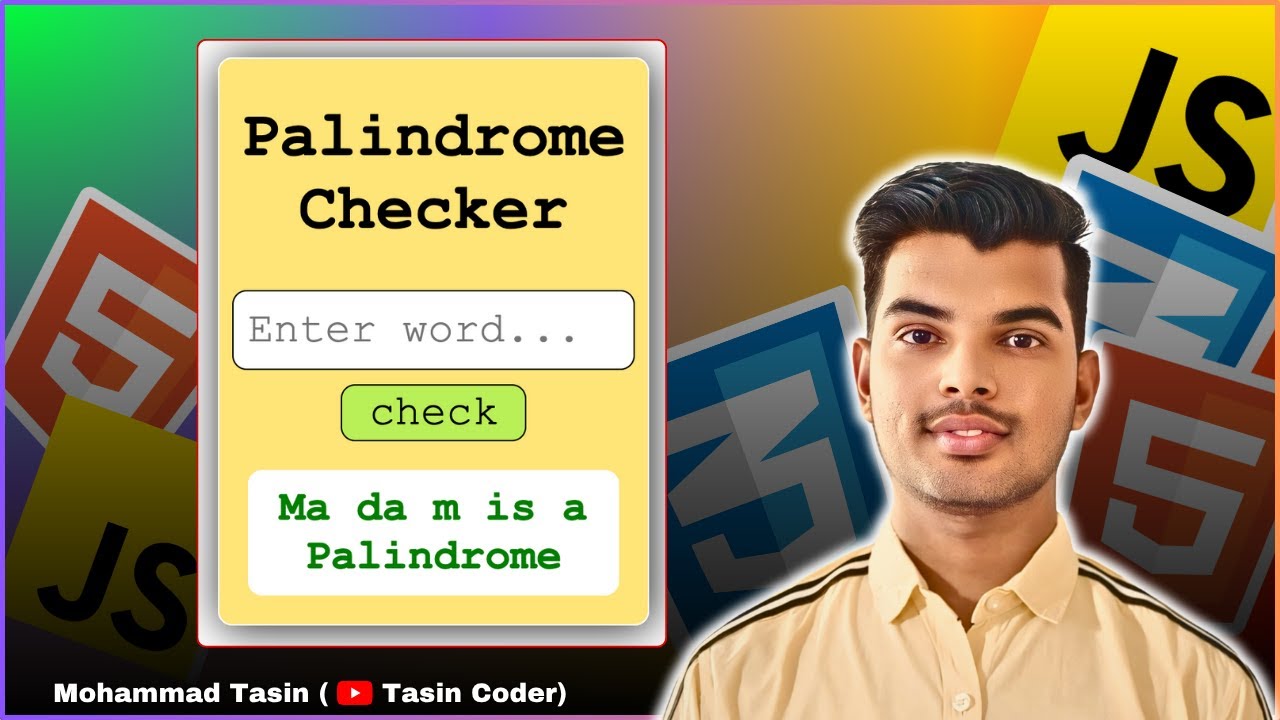 Palindrome Checker using HTML, CSS & JavaScript | Beginner Frontend ...