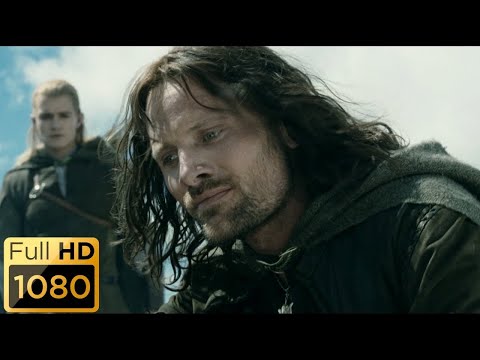 Арагорн, Леголас и Гимли пытаются нагнать Мерри и Пиппина. Властелин колец: Две крепости.