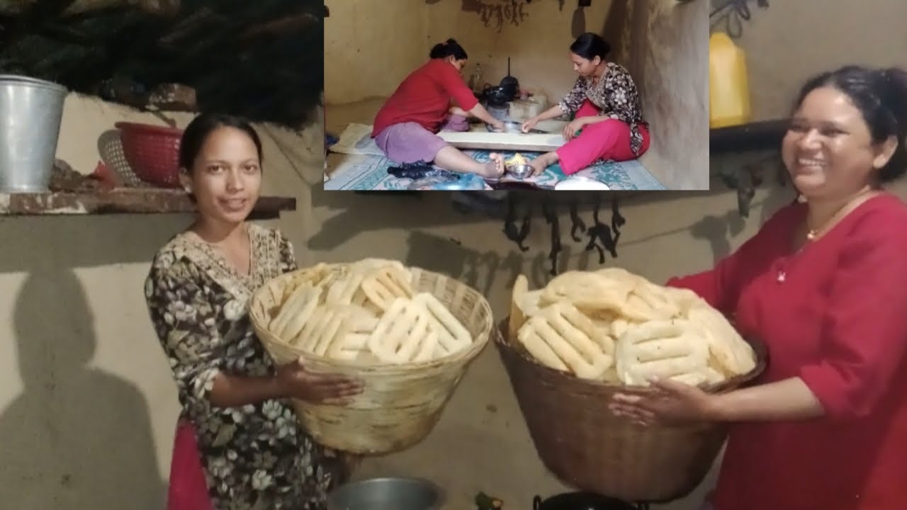 दीदीको घर मा बनाको फीने रोटी #kusumvlog#my video #villagevlog #roti video