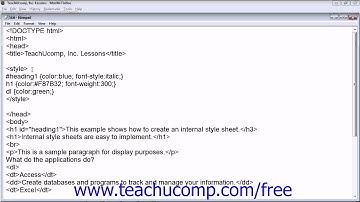 HTML5 and CSS3 Tutorial Creating an Internal Style Sheet Training Lesson 14.6