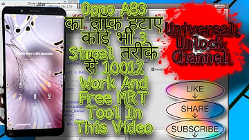 Oppo A83 CPH1729 Pattern Unlock , Pin & FRP Unlock करे By MRT Oppo A83 Test Point MTK Boot कैसे कराए