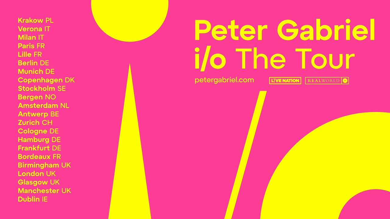 NEW Peter Gabriel I/O Album & Tour- First new music in 20 years