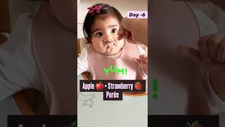 Apple Strawberry Puree for 6 Month Old Baby | No Sugar Baby Food Recipe 🍎🍓#shorts #shortvideo