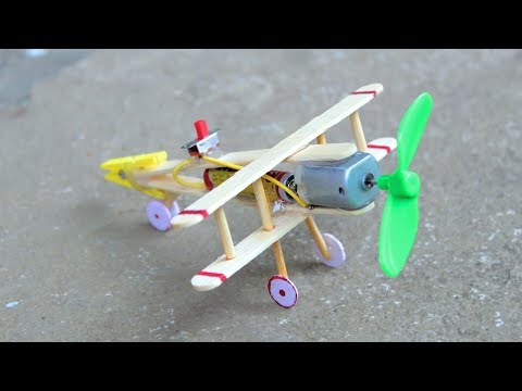 How to make Aeroplane with DC motor - [ wooden plane ]