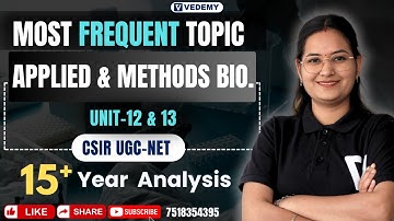 Most Frequent Topics of Unit-12 & 13 | Applied and Methods in Biology | 15 + Year analysis | CSIR |