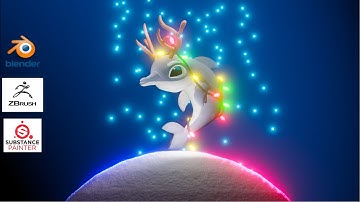 Rudolphin CHRISTMAS SPECIAL (Zbrush Blender Substance Painter) - Timelapse