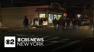 Van crashes into Staten Island laundromat, hurting 7
