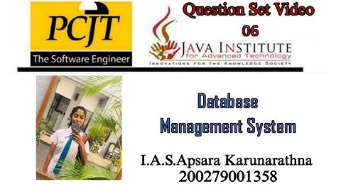 Question Set 06 | Database Management System | Java Institute