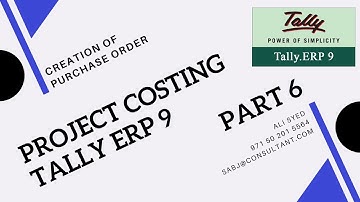 Project Costing in Tally ERP 9 - Issue Purchase Order to Supplier Part 6