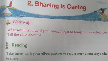 1st Standard CBSE syllabus "English" Text Book Chapter 2 "Sharing is Caring"