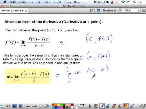 alternate form of derivative youtube alternate form
