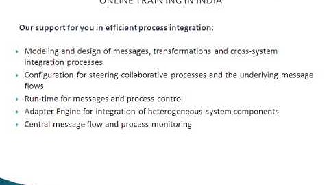SAP Process Integration PI)  Exchange Infrastructure (XI) ONLINE TRAINING IN INDIA@www.