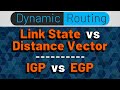 Egp  igp  distance vector  link state  dynamic routing protocols  ospf eigrp bgp rip isis