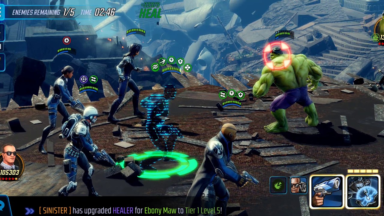 Shield 🛡 vs Asgardians+Hulk Marvel Strike Force (MSF) Speed 1 YouTube