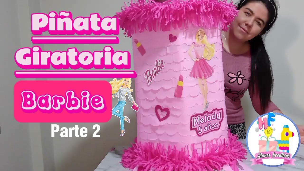 COMO HACER UNA PIÑATA GIRATORIA BARBIE Parte 2