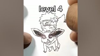 How to Draw Naruto | Naruto in different levels | Easy Drawing 😳✨ #anime #animedrawing #art #goku