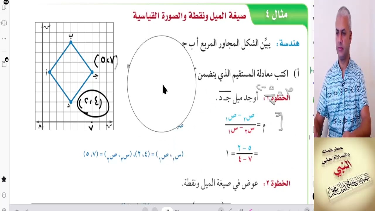 شرح كتابة المعادلات بصيغة الميل ونقطة ✏️ | رياضيات الصف الثالث المتوسط | الفصل الدراسي الأول