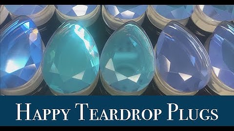 Happy Teardrop Plugs - Shimmering Faceted Cut - TwoFeatherPlugs.com