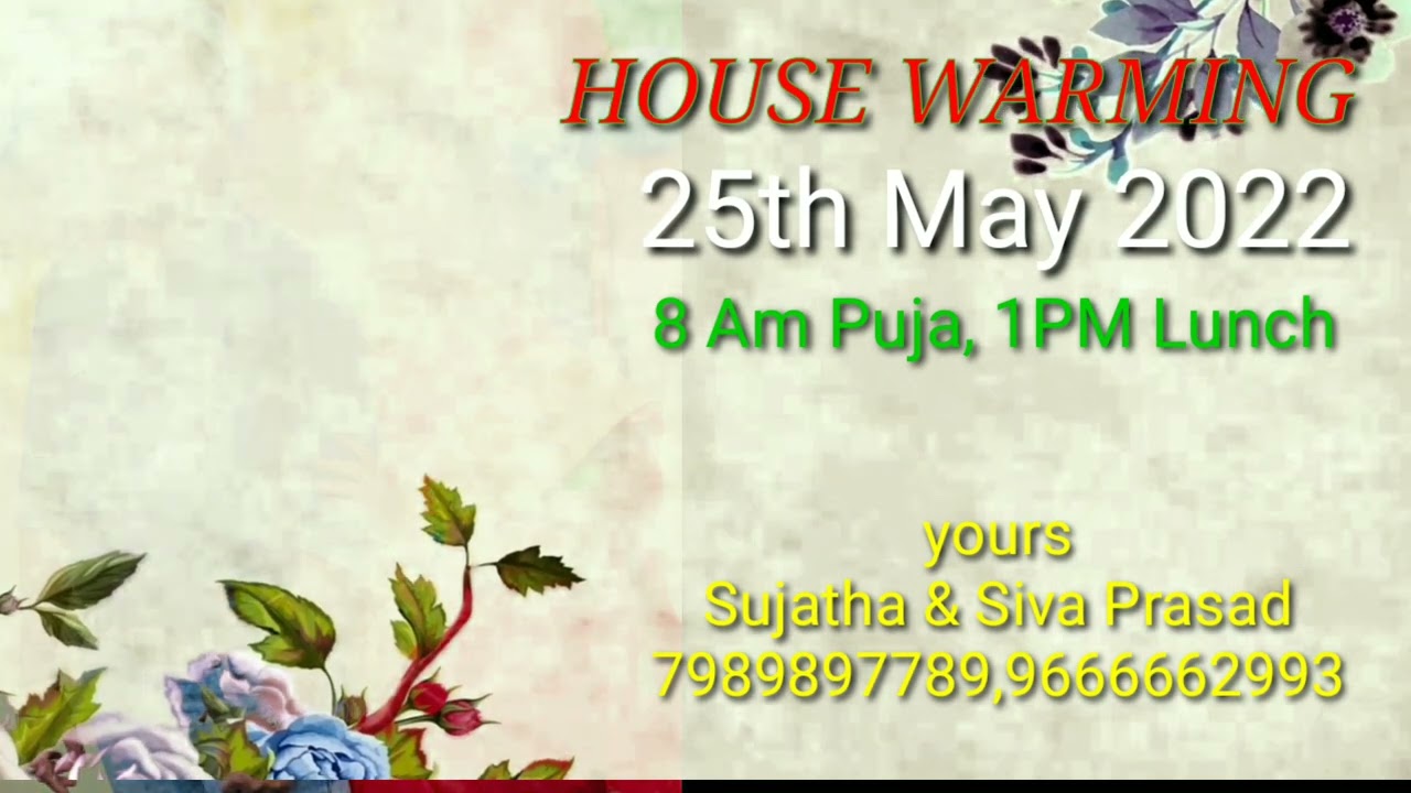 Gantela Family House Warming Invitation 