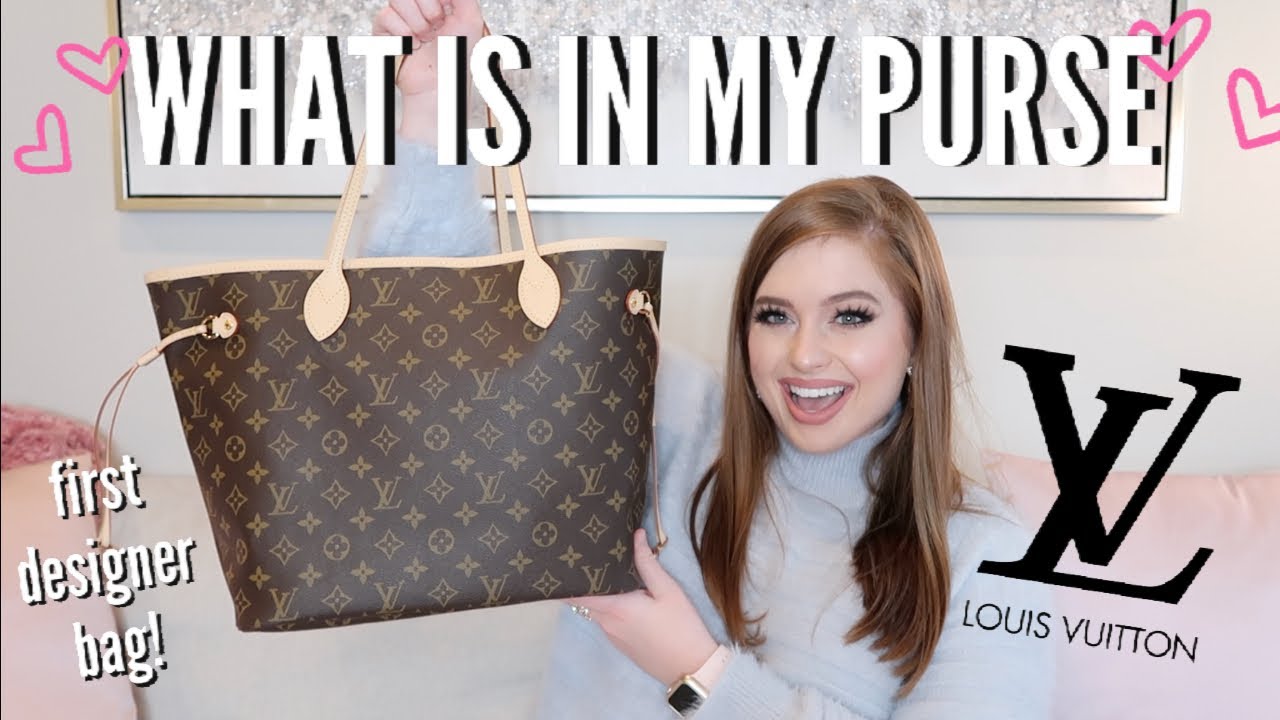 WHAT IS IN MY LOUIS VUITTON NEVERFULL HANDBAG  WORK PURSE - FIRST DESIGNER  BAG 2020 