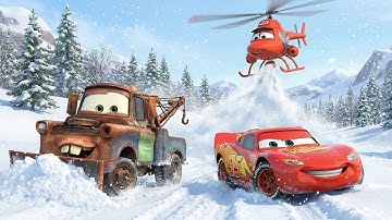 Winter Trouble! ❄️ McQueen, Mater & Ramone Team Up to Clear the Snow | Cars Toons Animation