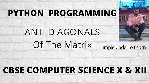 ANTI DIAGONALS OF THE MATRIX Python  || Interview Problem Microsoft || Print Matrix Diagonally