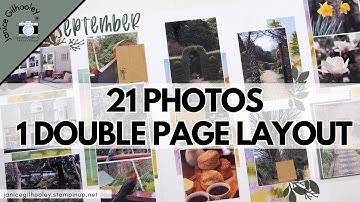 21 photos on an 8x11 layout | Pocket Card Scrapbook Process | Stampin