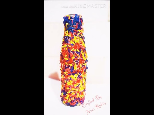 Creative ideas with Glass bottle|DIY creative ideas using rice|Naz creation class=