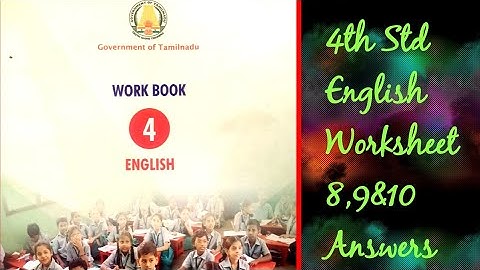 4th standard English workbook/ worksheet 8, 9& 10 answers/ bridge course/ Jolly learning