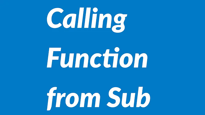 Calling Function from Sub