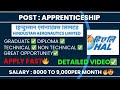 HAL GRADUATE &amp; DIPLOMA APPRENTICESHIP RECRUITMENT🔥| Vacancies, Salary,Selection process, Education|