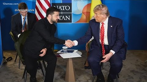 Trump meets with Ukriane President Zelenskyy, says Putin has been "difficult' in peace talks