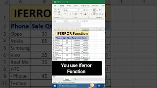 Excel Tips and Tricks how To use IFERROR Function in Excel viral  exceltutoring mexcel  soths