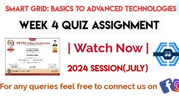 Smart Grid: Basics to Advanced Technologies Week 4 Quiz Assignment Solution | NPTEL 2024