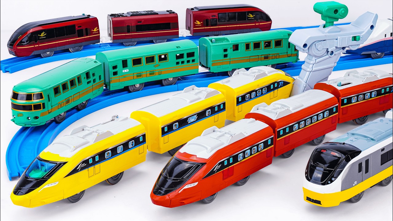 プラレール 電車、新幹線、機関車、リニアなどトミカの箱を開けてみよう！