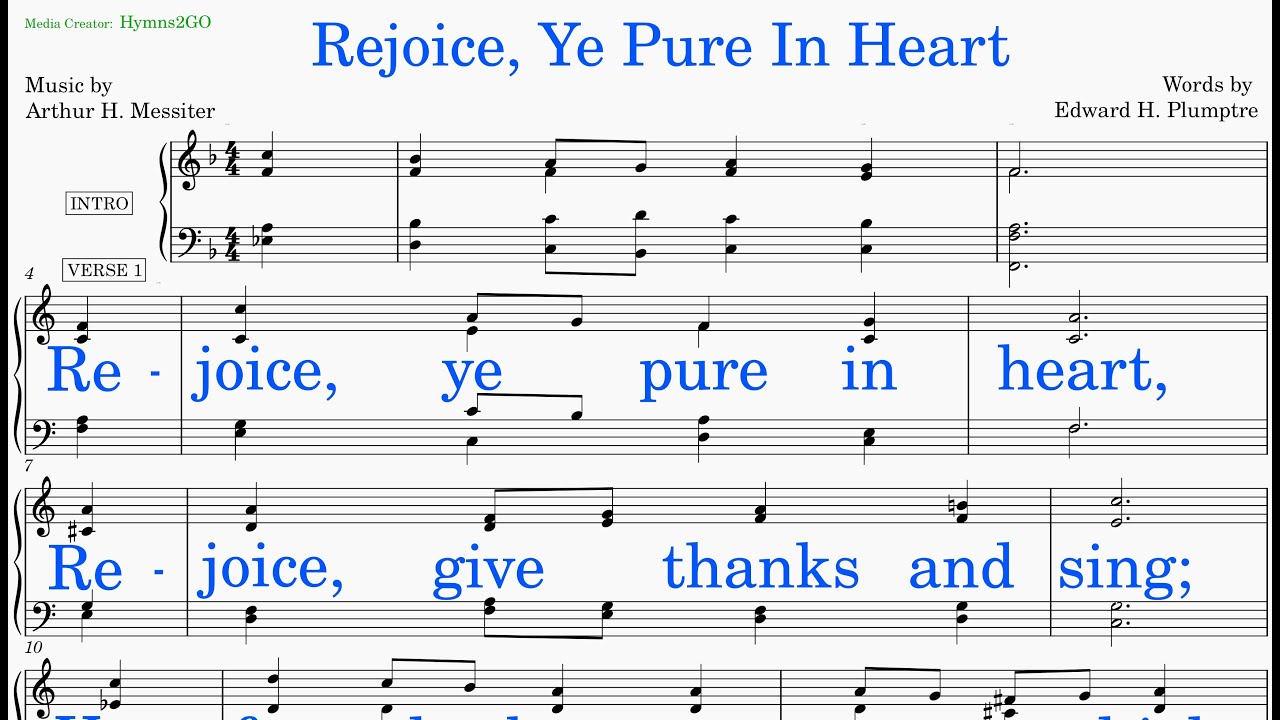 Rejoice, Ye Pure In Heart (Messiter - Plumptre) [v1] [REPLACED] - YouTube