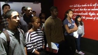 Students learning social justice from Mandela's example