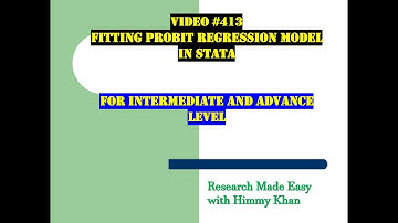 413:  Probit Regression | Fitting and Interpreting Model in STATA