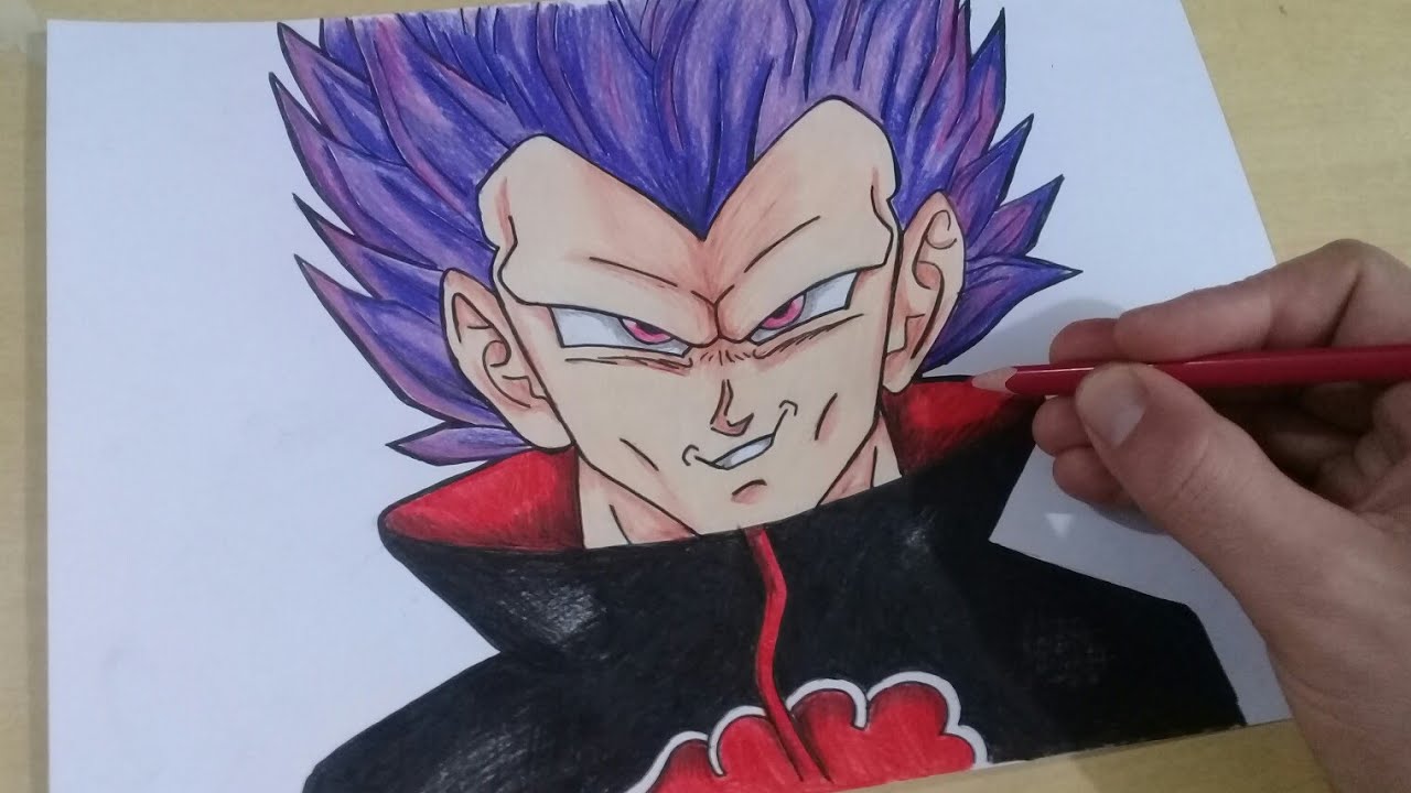 COMO DESENHAR O VEGETA HAKAI NEGRO DE DRAGONBALL !! 