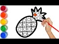 Bolalar uchun ananas chizish/Draw a pineapple for the kids/Рисуем ананас для детей/ learn to draw