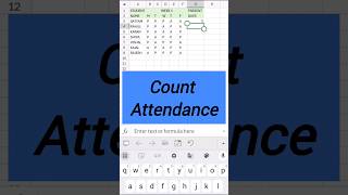 Count attendance in Excel | #short #excel #attendance #exceltips