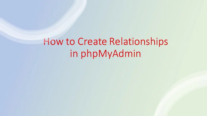 Create ERD or table relationships in phpMyadmin