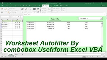 Worksheets Autofilter By combobox Userform Excel VBA