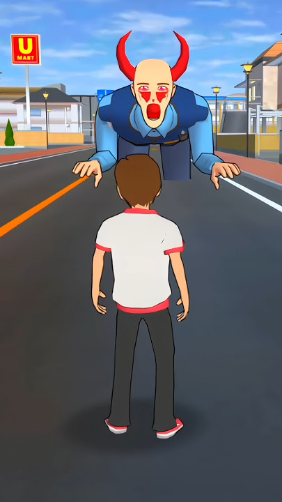 Lihat ke depan, hantu polisi telah tiba 😯#shorts #sakuraschoolsimulator #shortvideo #sakura