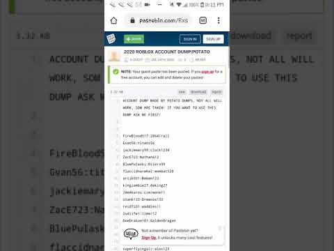 Fwat3kjobznm - roblox account dump with robux pastebin