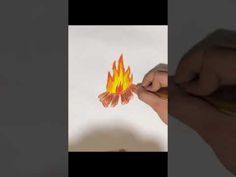 How to draw campfire #shorts #drawing