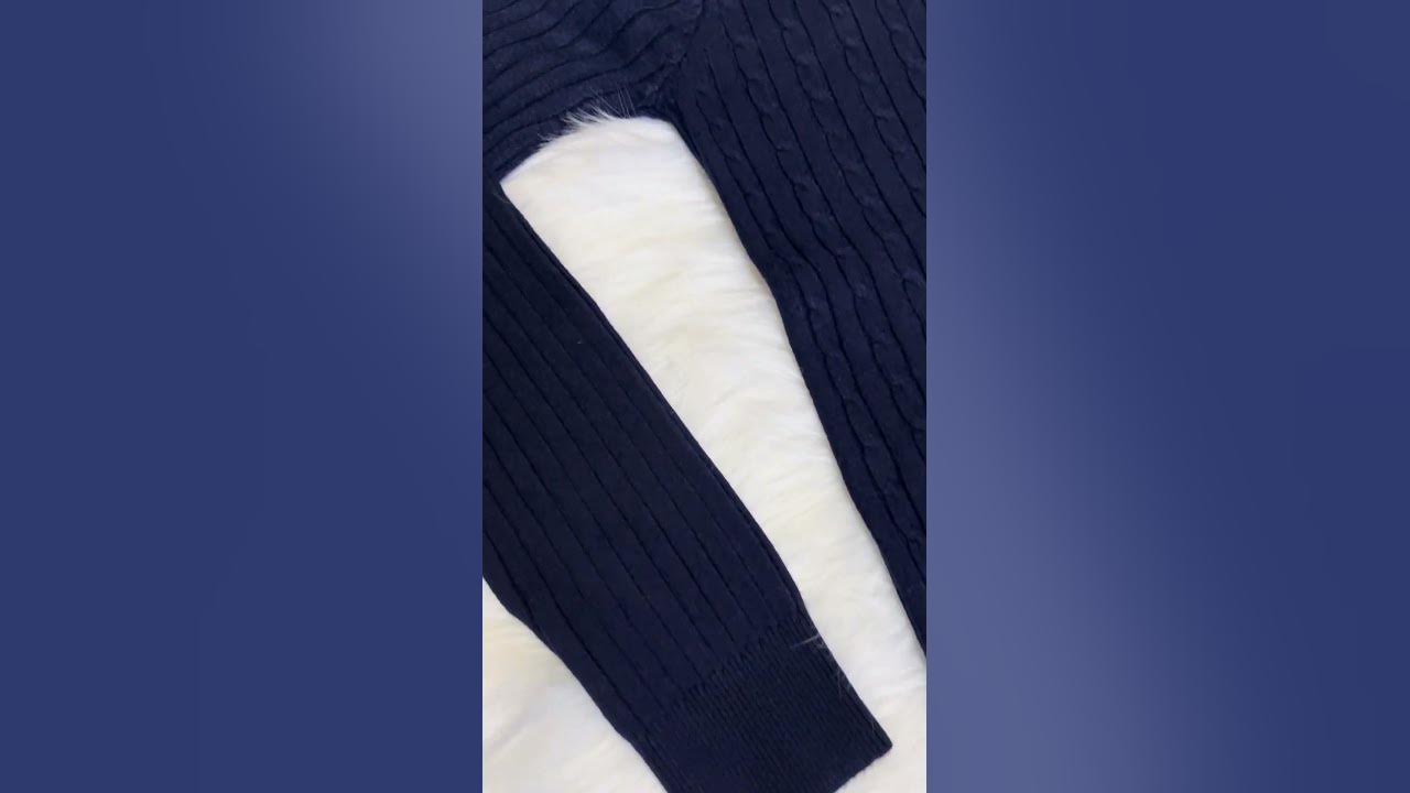 Navy Blue Knitted Slim-Fit Turtleneck Sweater - YouTube