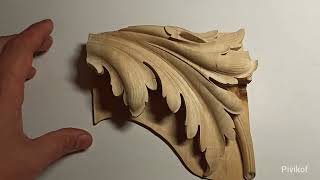 : Wood carving of acanthus leaf in Neo-Renaissance style.    .#woodcarving